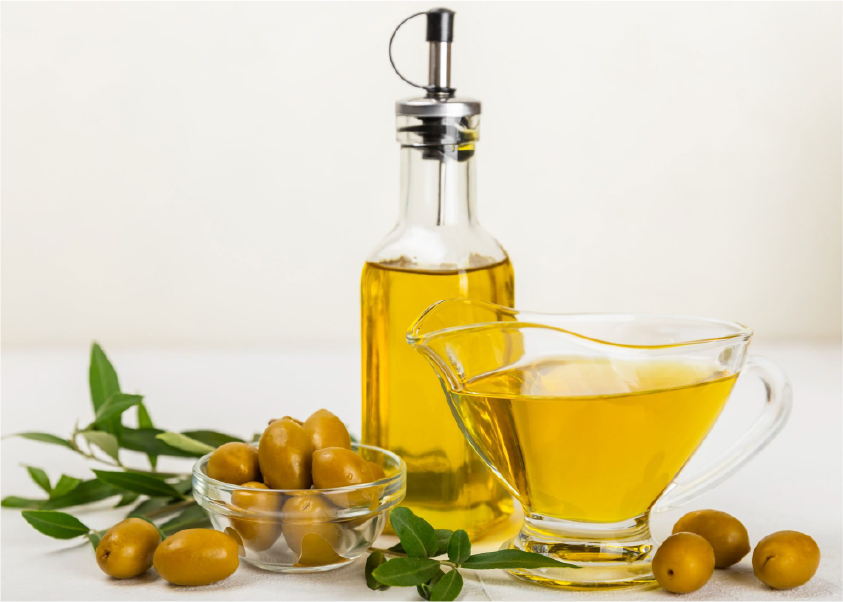 Olive oil and fresh olives